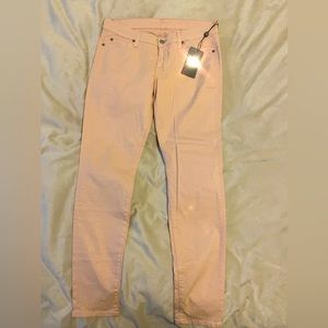 7 For All Mankind skinny sparkle jeans in blush pink